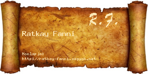 Ratkay Fanni névjegykártya