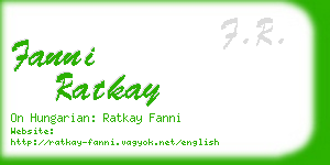 fanni ratkay business card